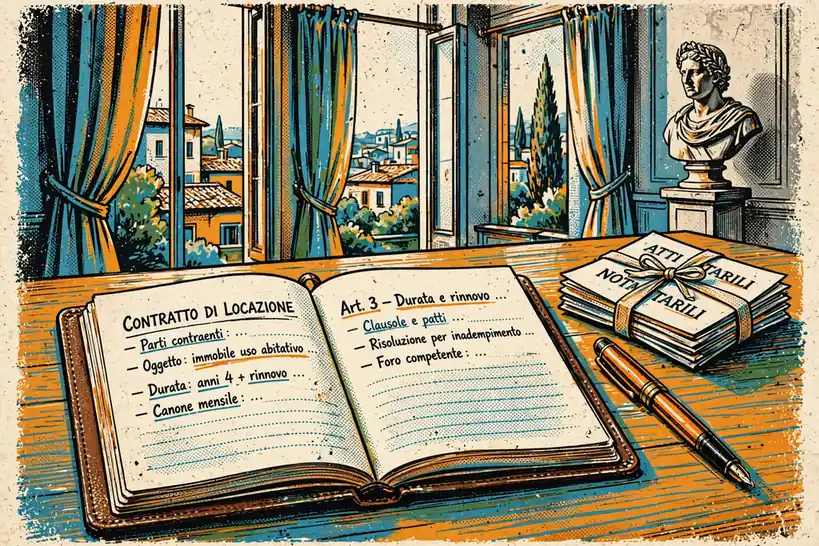 Registro legale aperto su scrivania di legno con penna stilo